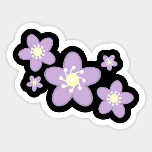 Spring Time Purple Blosom Flower Clusters - Black Sticker